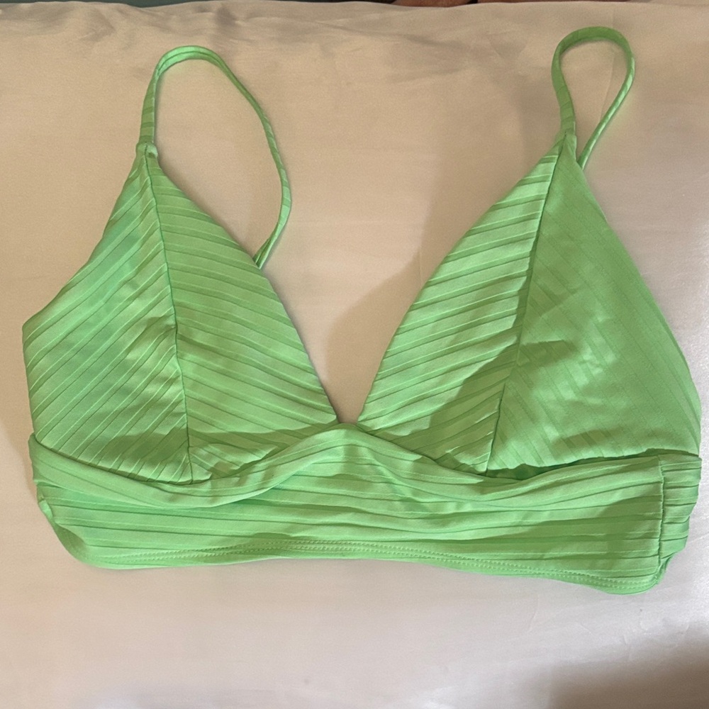No Boundaries Green Bikini Top